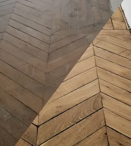 parquet poncé avant et après
